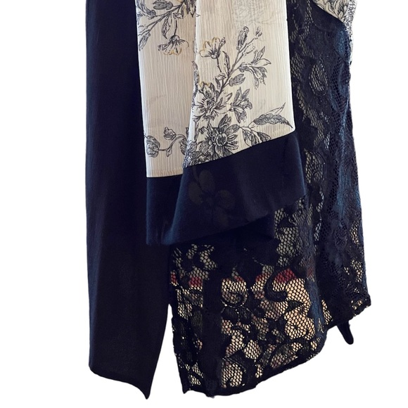 Spencer Alex Black & Cream Vintage 1080’s Kimono Jacket Women’s Size 1X - Picture 5 of 12